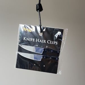 Spirit Silver and Black Knife Hair Clips